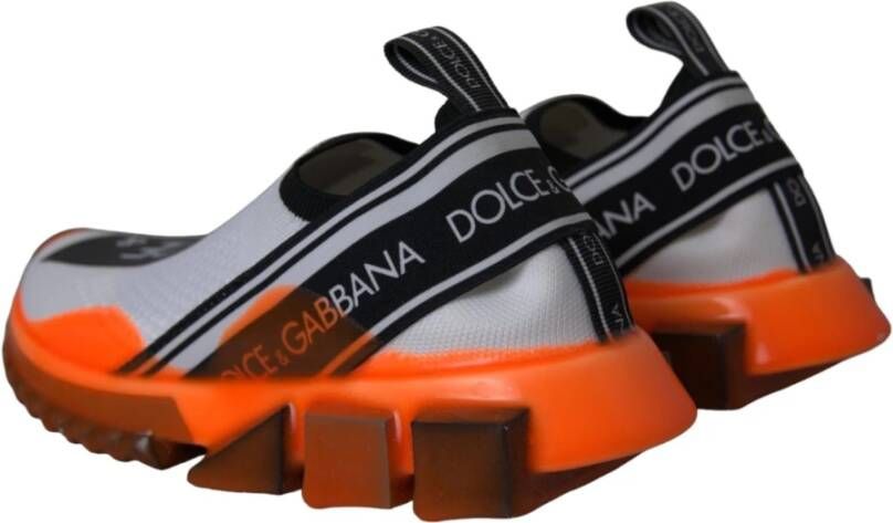 Dolce & Gabbana Zwart Wit Oranje Slip On Sneakers Gray Heren