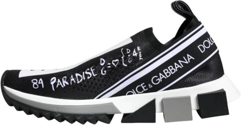 Dolce & Gabbana Zwart Wit Sorrento Sneakers Rubber Zool Black Dames