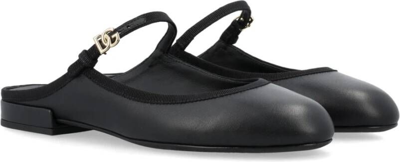 Dolce & Gabbana Zwarte Ballerina Muiltjes Elastische Band Platte Black Dames