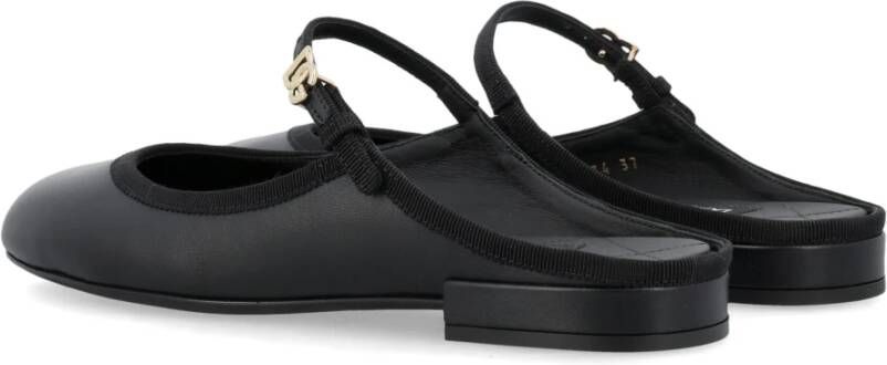 Dolce & Gabbana Zwarte Ballerina Muiltjes Elastische Band Platte Black Dames