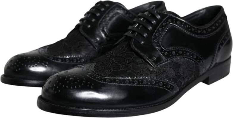 Dolce & Gabbana Zwarte Bloemen Kant Jurk Schoenen Black Dames