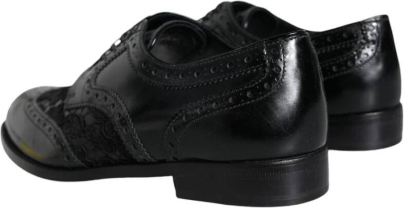 Dolce & Gabbana Zwarte Bloemen Kant Jurk Schoenen Black Dames