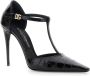 Dolce & Gabbana Zwarte Croco Print Hoge Hakken Black Dames - Thumbnail 2