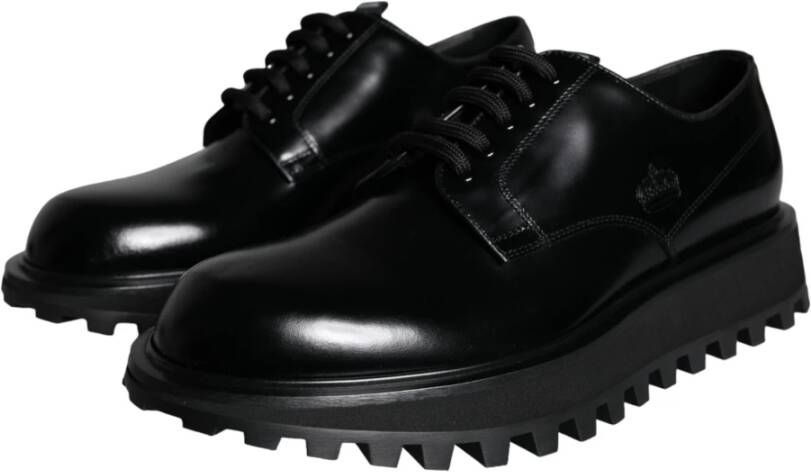 Dolce & Gabbana Zwarte Derby Schoenen van Kalfsleer Black Heren