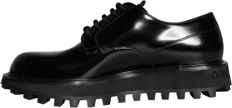 Dolce & Gabbana Zwarte Derby Schoenen van Kalfsleer Black Heren