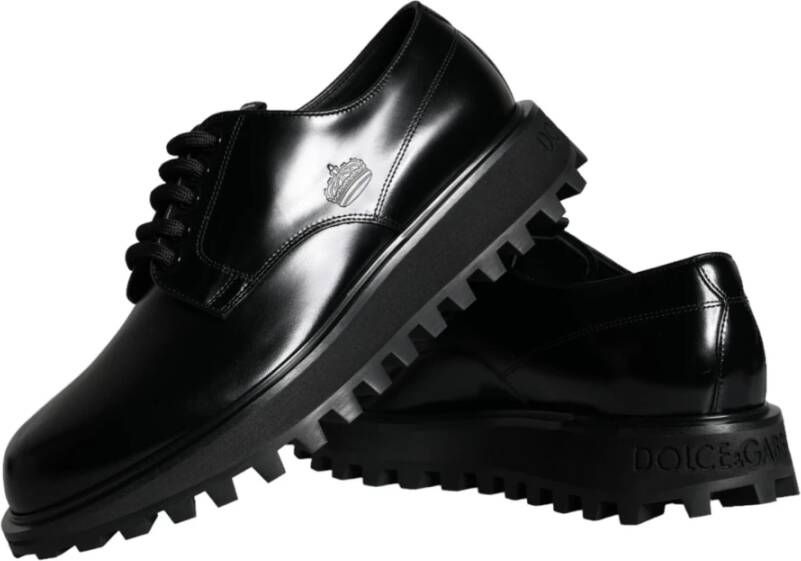 Dolce & Gabbana Zwarte Derby Schoenen van Kalfsleer Black Heren