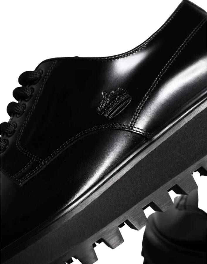 Dolce & Gabbana Zwarte Derby Schoenen van Kalfsleer Black Heren