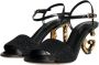 Dolce & Gabbana Zwarte Enkelband Hakken met Logo Black Dames - Thumbnail 4