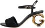 Dolce & Gabbana Zwarte Enkelband Hakken met Logo Black Dames - Thumbnail 6