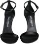 Dolce & Gabbana Zwarte Enkelband Hakken Sandalen Black Dames - Thumbnail 2