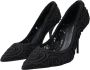 Dolce & Gabbana Zwarte Geborduurde Pump Hakken Schoenen Black Dames - Thumbnail 4