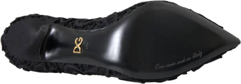 Dolce & Gabbana Zwarte Geborduurde Pump Hakken Schoenen Black Dames