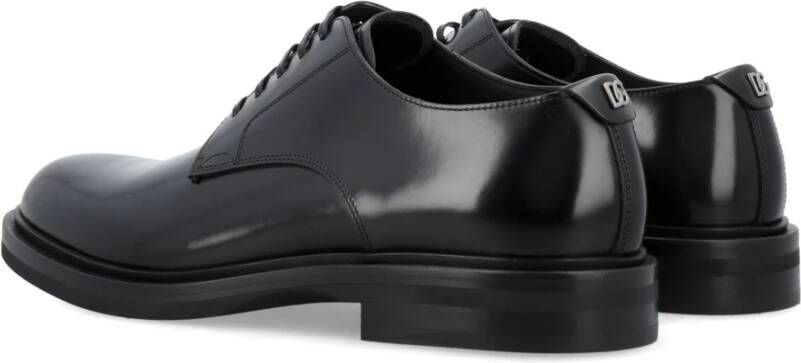 Dolce & Gabbana Zwarte Gesloten Derby Schoenen Aw24 Black Heren