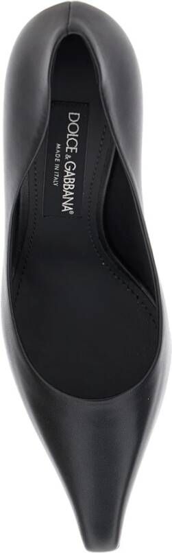 Dolce & Gabbana Zwarte Hak Décolleté Nappa Schoenen Black Dames