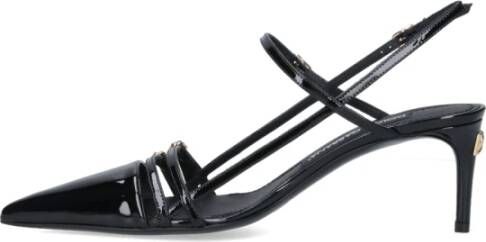 Dolce & Gabbana Zwarte Hak Slingback Stiletto Sandalen Black Dames