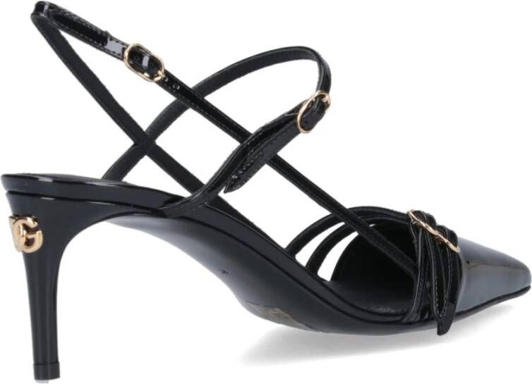 Dolce & Gabbana Zwarte Hak Slingback Stiletto Sandalen Black Dames