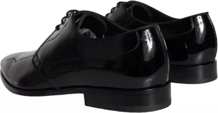 Dolce & Gabbana Zwarte Kalbslederen Derby Heren Dresschoenen Black Heren