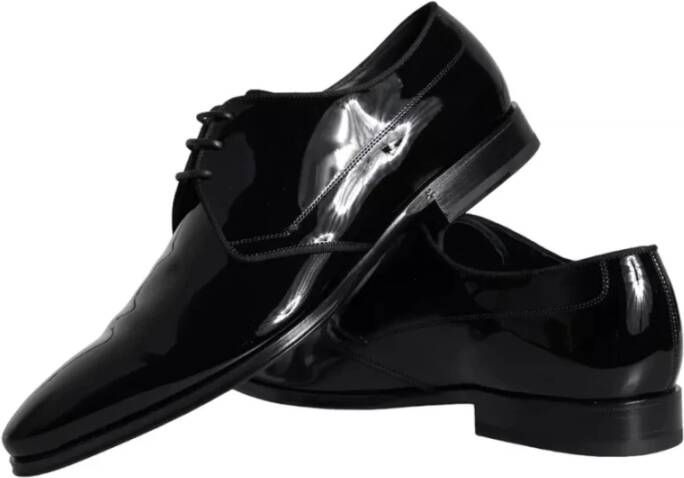 Dolce & Gabbana Zwarte Kalbslederen Derby Heren Dresschoenen Black Heren