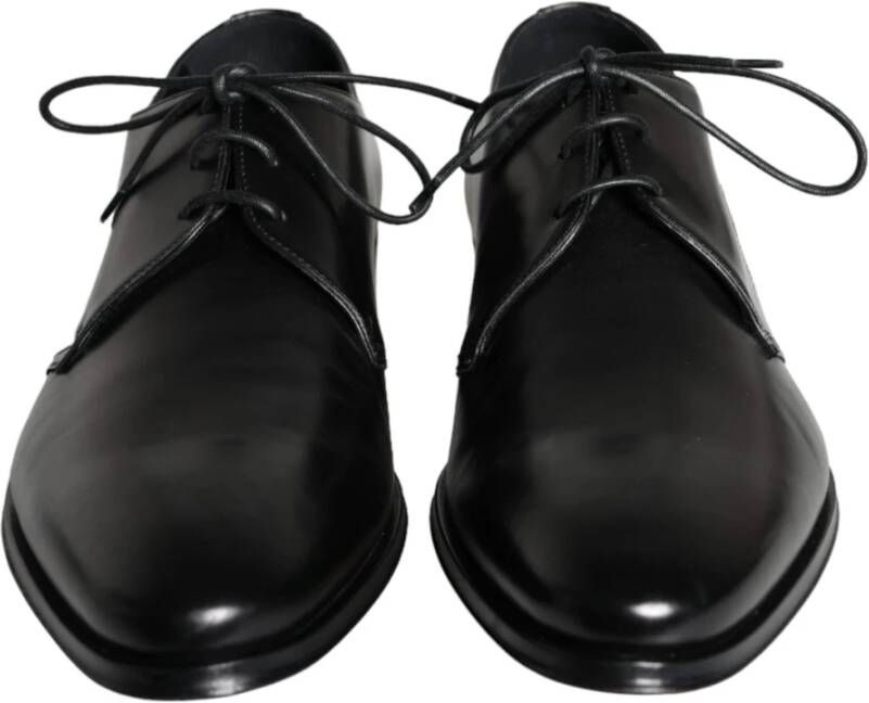 Dolce & Gabbana Zwarte Kalbslederen Derby Heren Veterschoenen Black Heren