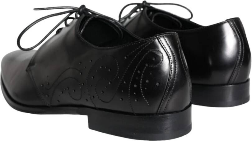 Dolce & Gabbana Zwarte Kalbslederen Derby Heren Veterschoenen Black Heren