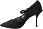 Dolce & Gabbana Zwarte Kant Kristal Stiletto Pumps Black Dames - Thumbnail 2