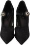 Dolce & Gabbana Zwarte Kant Kristal Stiletto Pumps Black Dames - Thumbnail 5