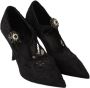 Dolce & Gabbana Zwarte Kant Kristal Stiletto Pumps Black Dames - Thumbnail 6