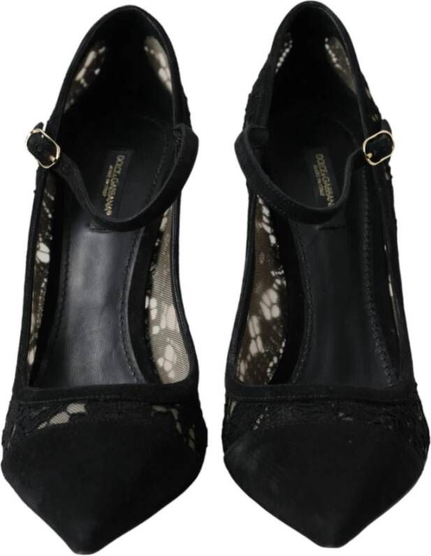 Dolce & Gabbana Zwarte Kant Mary Jane Pumps Schoenen Black Dames