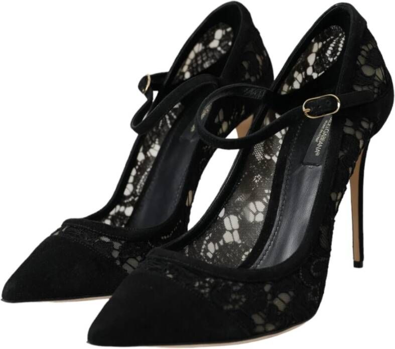 Dolce & Gabbana Zwarte Kant Mary Jane Pumps Schoenen Black Dames