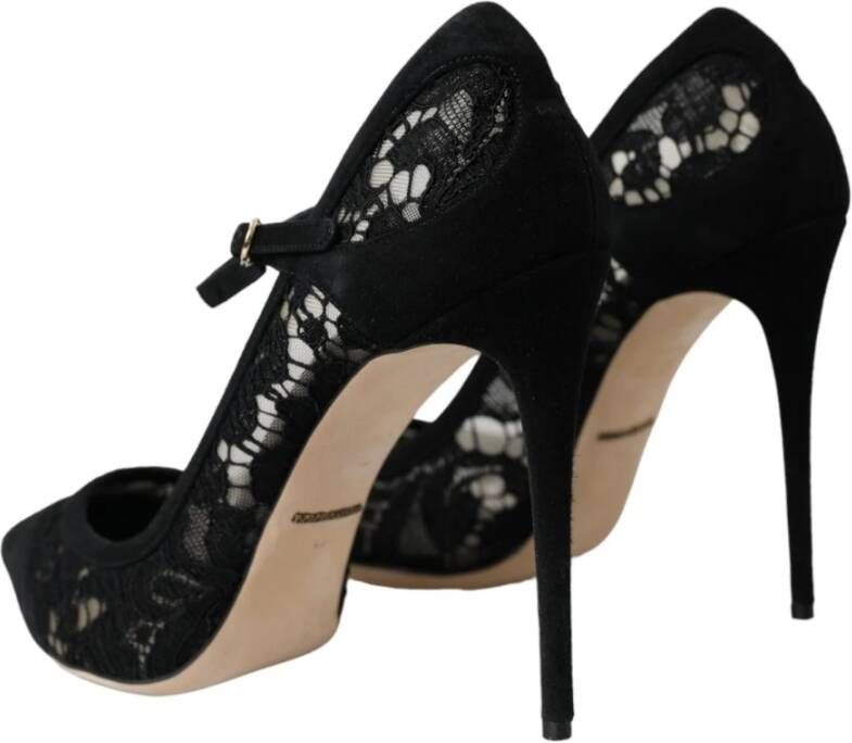 Dolce & Gabbana Zwarte Kant Mary Jane Pumps Schoenen Black Dames