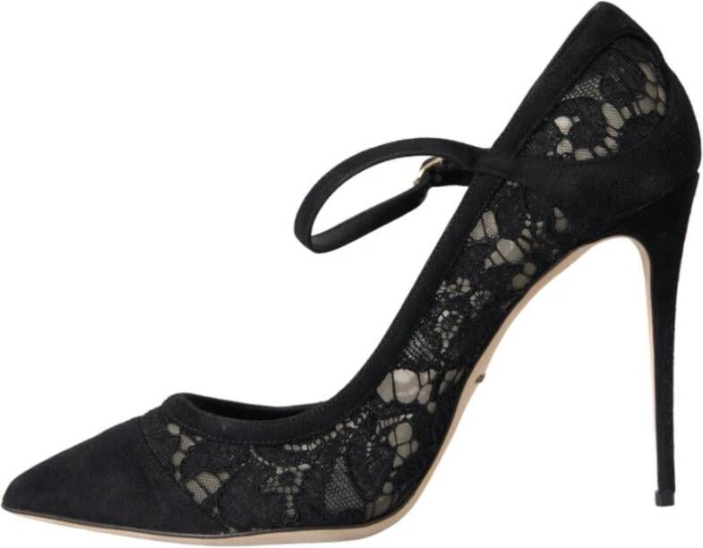 Dolce & Gabbana Zwarte Kant Mary Jane Pumps Schoenen Black Dames