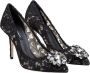 Dolce & Gabbana Zwarte Kant Pumps Elegante Hakken Black Dames - Thumbnail 2