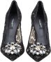 Dolce & Gabbana Zwarte Kant Pumps Elegante Hakken Black Dames - Thumbnail 3