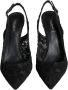 Dolce & Gabbana Zwarte Kant Slingback Hakken Black Dames - Thumbnail 2