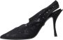 Dolce & Gabbana Zwarte Kant Slingback Hakken Sandalen Black Dames - Thumbnail 5