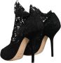 Dolce & Gabbana Zwarte Kant Stretch Laarzen Leren Zool Black Dames - Thumbnail 4