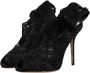 Dolce & Gabbana Zwarte Kant Stretch Mid Calf Laarzen Black Dames - Thumbnail 3