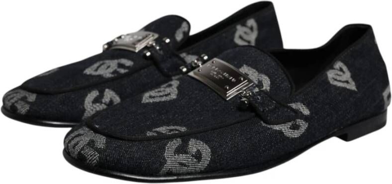 Dolce & Gabbana Zwarte katoenen loafers jurkschoenen Black Heren