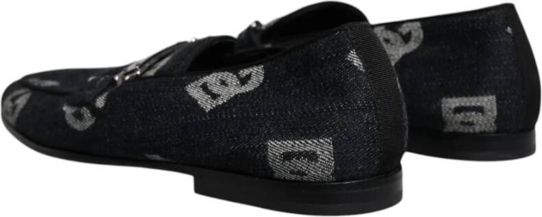 Dolce & Gabbana Zwarte katoenen loafers jurkschoenen Black Heren