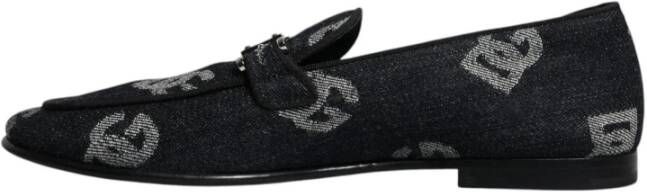 Dolce & Gabbana Zwarte katoenen loafers jurkschoenen Black Heren