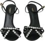 Dolce & Gabbana Zwarte Kristal Boog Hak Sandalen Black Dames - Thumbnail 2