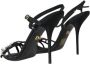 Dolce & Gabbana Zwarte Kristal Boog Hak Sandalen Black Dames - Thumbnail 4