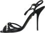 Dolce & Gabbana Zwarte Kristal Boog Hak Sandalen Black Dames - Thumbnail 5