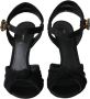 Dolce & Gabbana Luipaard Suède Hakken Sandalen Schoenen Black Dames - Thumbnail 9