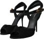 Dolce & Gabbana Luipaard Suède Hakken Sandalen Schoenen Black Dames - Thumbnail 10