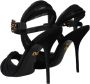 Dolce & Gabbana Luipaard Suède Hakken Sandalen Schoenen Black Dames - Thumbnail 4