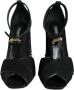 Dolce & Gabbana Zwarte Kristal Enkelband Sandalen Black Dames - Thumbnail 2