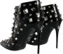 Dolce & Gabbana Zwarte Kristal Enkellaarzen Black Dames - Thumbnail 3