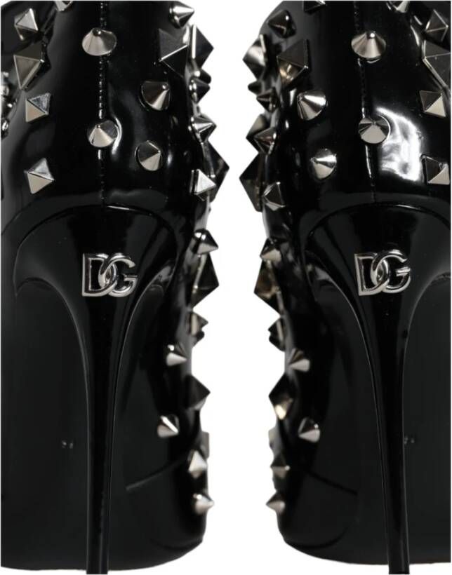 Dolce & Gabbana Zwarte Kristal Enkellaarzen Black Dames