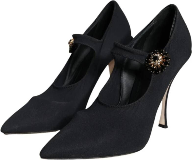 Dolce & Gabbana Zwarte Kristal Mary Jane Pumps Black Dames